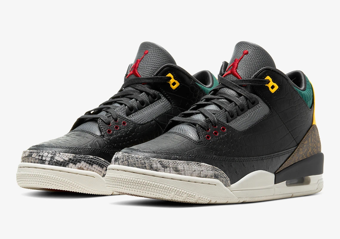 Air Jordan 3 SE Animal Instinct 2.0 Black Yellow Shoes - Click Image to Close